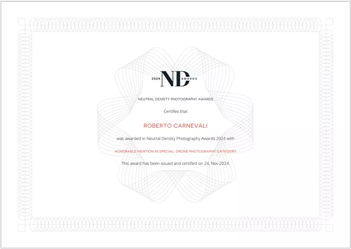 ND_NeutralDensityAwards_2024_Winner_Drones_RobertoCarnevali_Diploma ND_NeutralDensityAwards_2024_Winner_Drones_RobertoCarnevali_Diploma